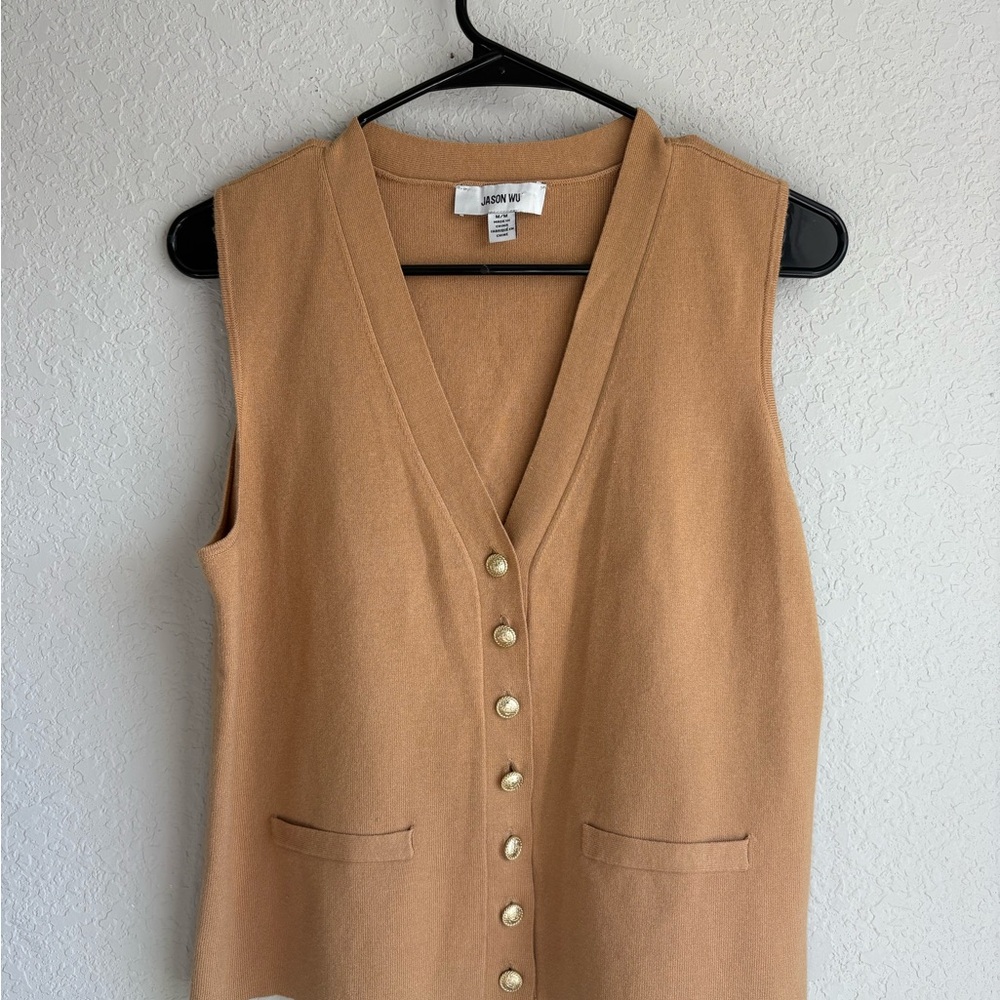 Jason Wu Tan Knit V-Neck Vest
